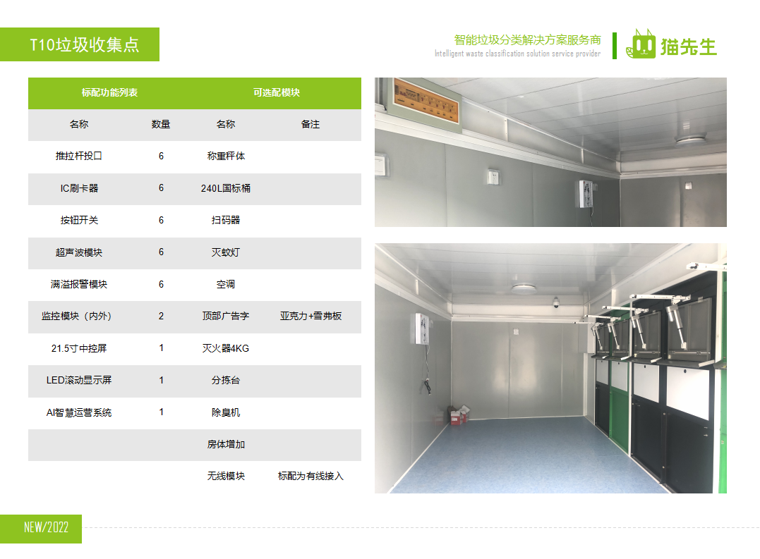 貓先生智能垃圾分類房，定時(shí)定點(diǎn)垃圾收集站 ，垃圾房功能配置