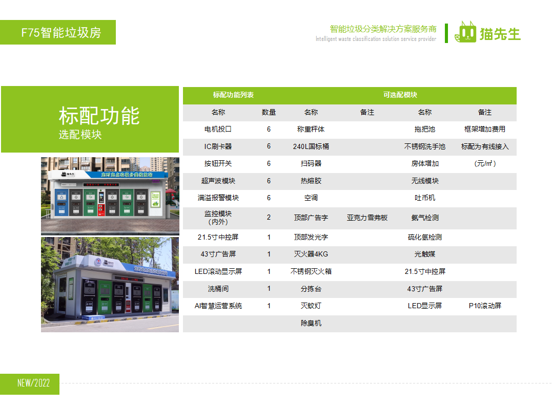 貓先生智能垃圾分類房，定時定點垃圾收集站 ，垃圾房生產(chǎn)廠家